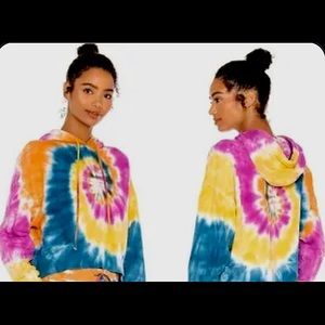 Daydreamer X Revolve Double trouble Tie Dye Shrunken Hoodie